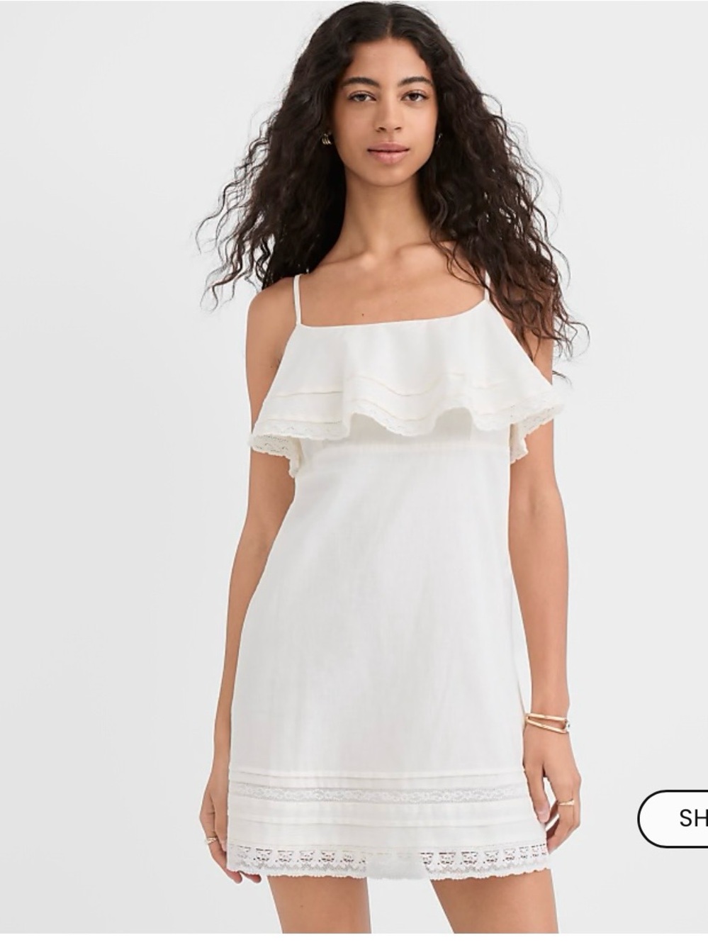 Ivory Ruffle Off-Shoulder Sundress